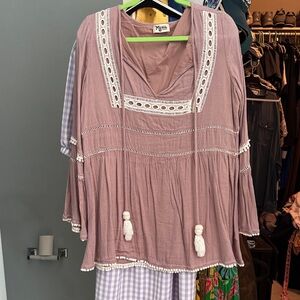 Show Me Your MuMu Lavender Tassel Blouse